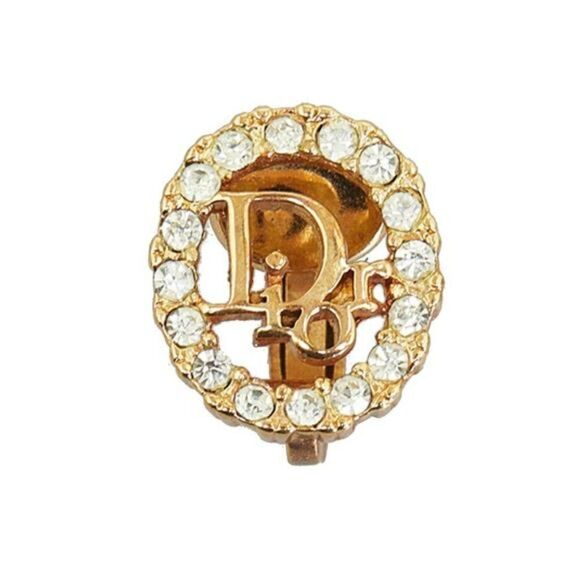 Dior Logo Rhinestone Earrings - Picture 5 of 5